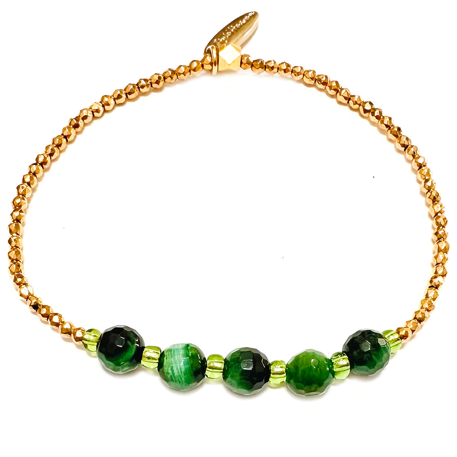 'Green Harmony' Armband mit Tigerauge, grün