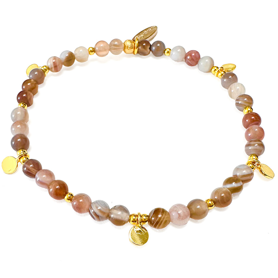 'Natural Glow' Armband aus Botswana Achat