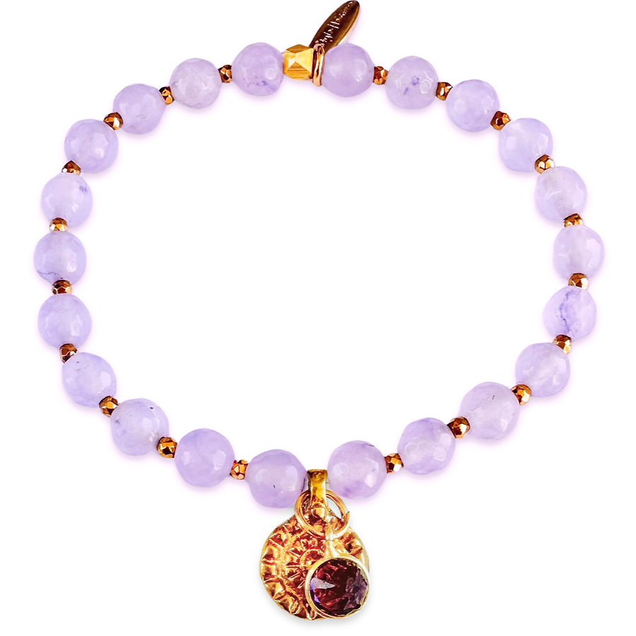 'Lavender Dream' Armband aus gefärbtem Achat, lavender