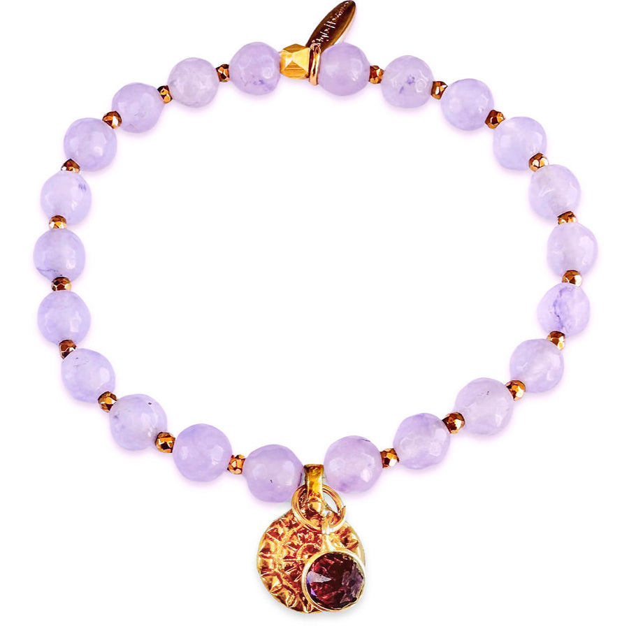 'Lavender Dream' Armband Set aus gefärbtem Achat
