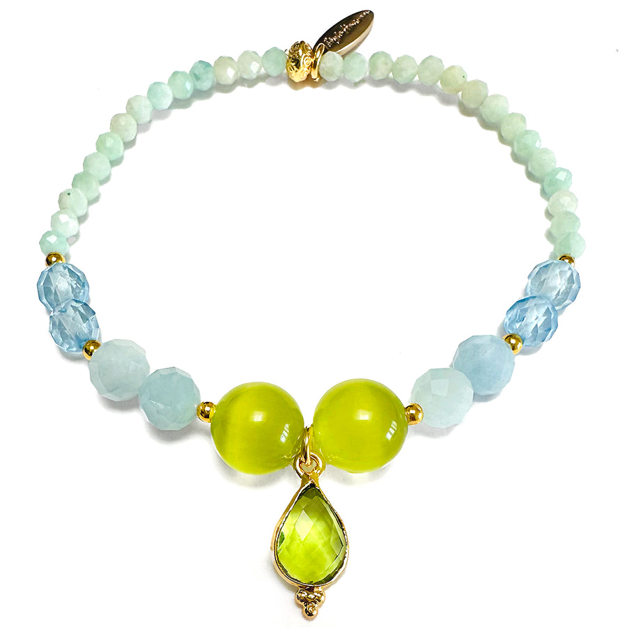 'Fresh Drop' Armband - div. Edelsteine, ocean