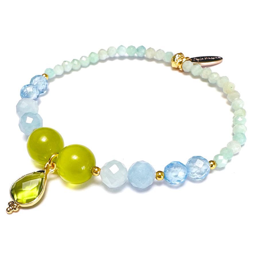 'Fresh Drop' Armband - div. Edelsteine, ocean