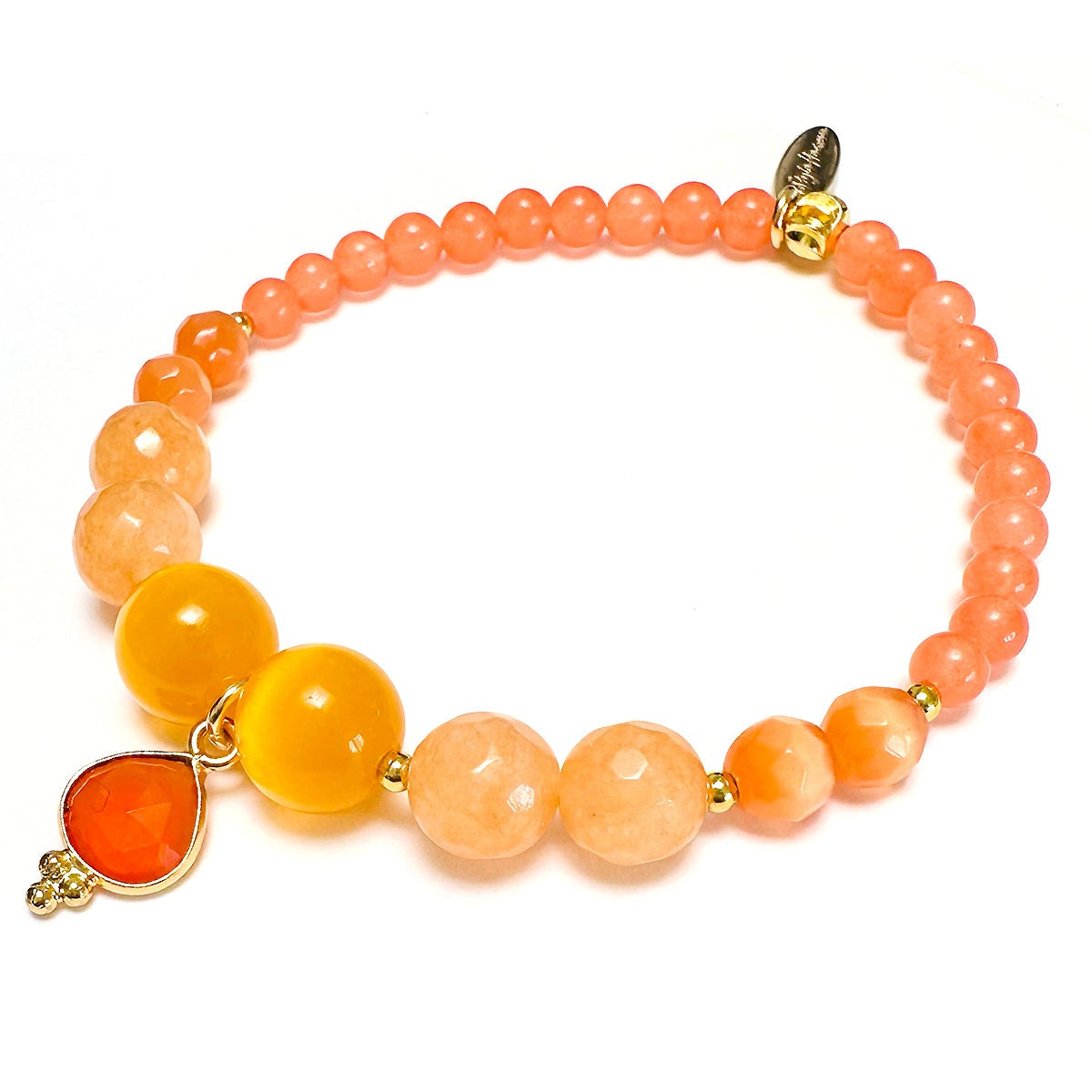'Golden Sunset' Armband - div. Edelsteine, orange
