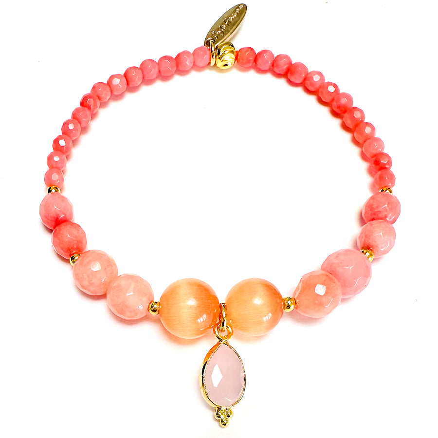 'Nevada' Armband - div. Edelsteine, coral