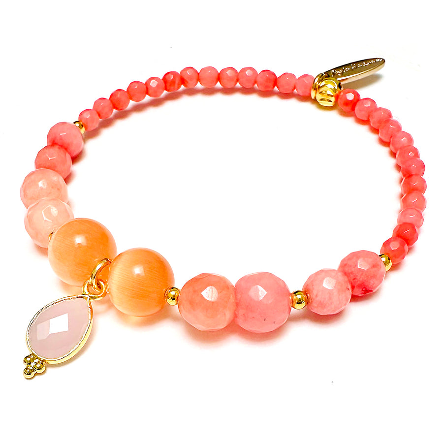 'Nevada' Armband - div. Edelsteine, coral