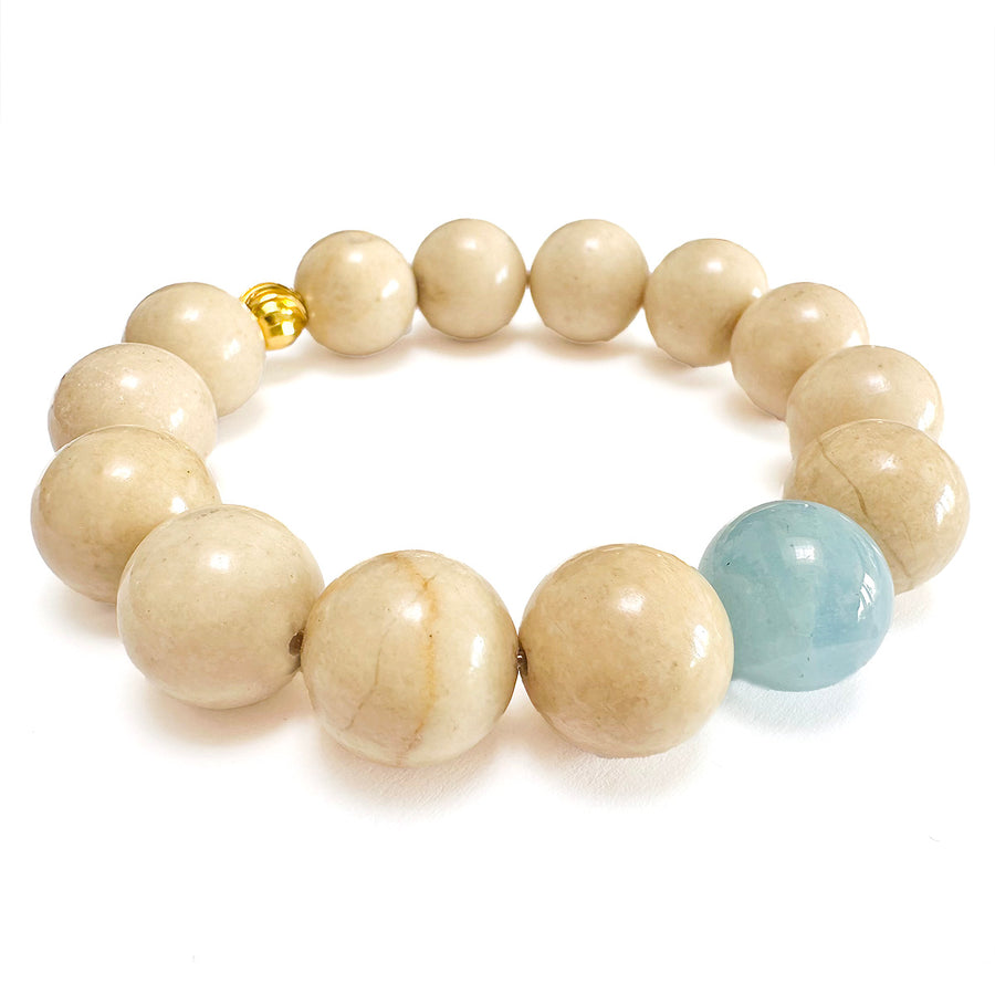 'Ocean Fossil' Armband mit Aquamarin