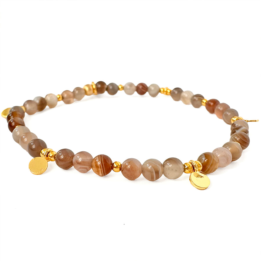 'Natural Glow' Armband aus Botswana Achat