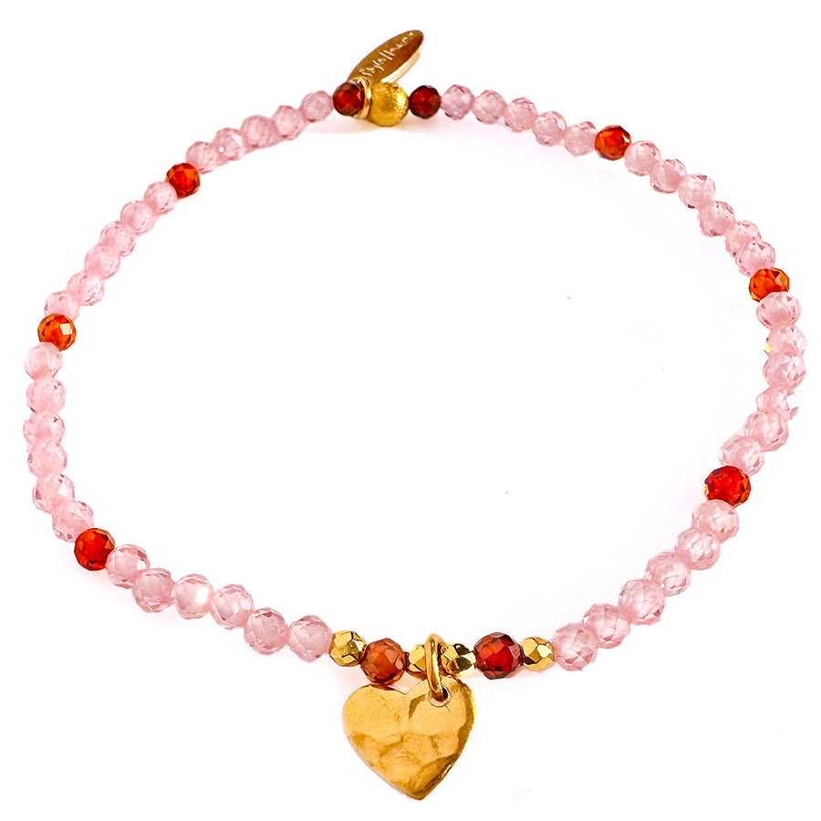 Edelstein Armband aus Zirkonia, rosa/gold