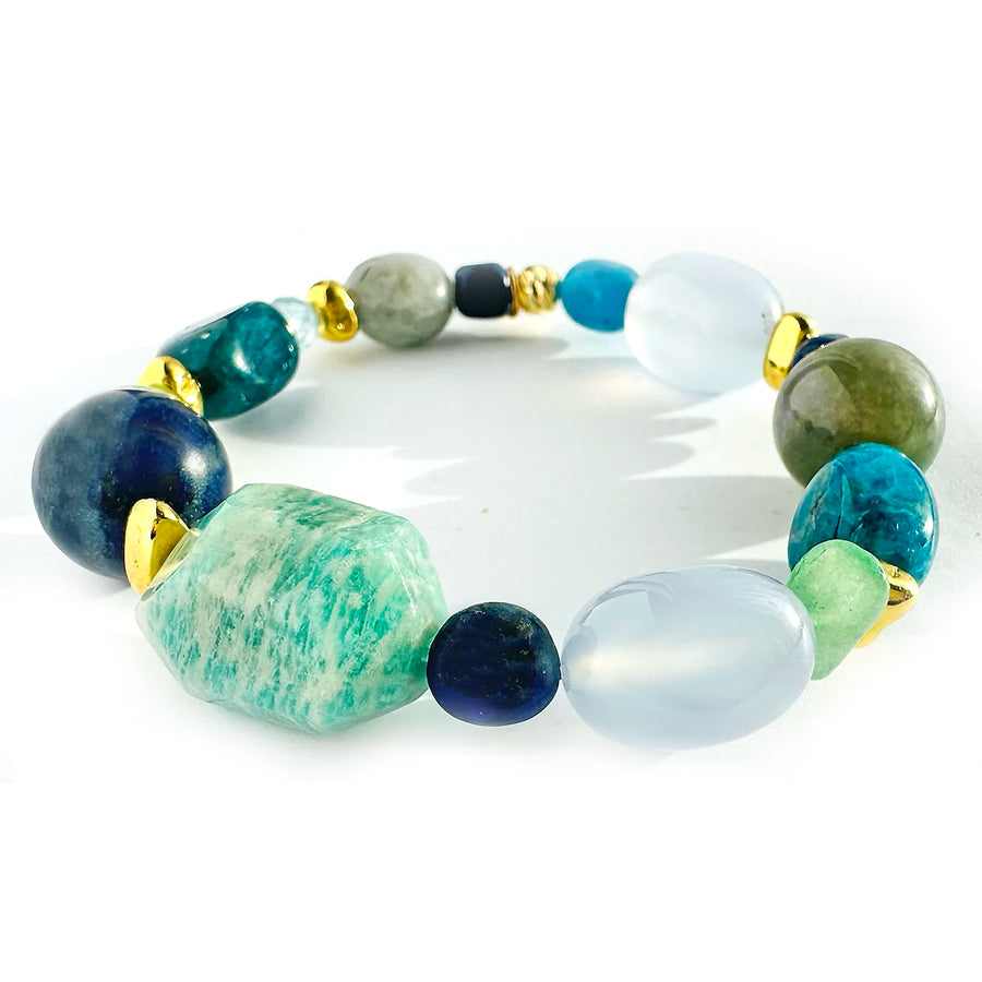 ‘My Denim’ Armband - Apatit, Lapislazuli, Aventurin, Topas