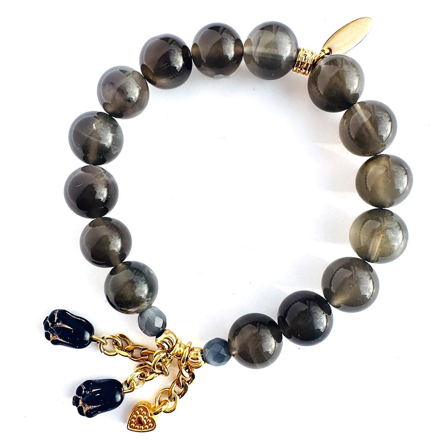 Moonlight' Armband - grauer Mondstein