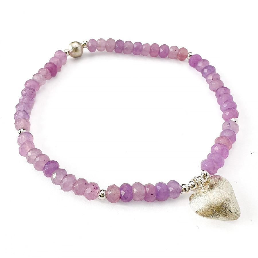 `Everlasting Heart' Armband, lila/silber