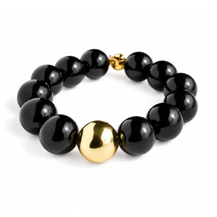 'Aurora Noire' Sphere Bracelet 14mm – Onyx