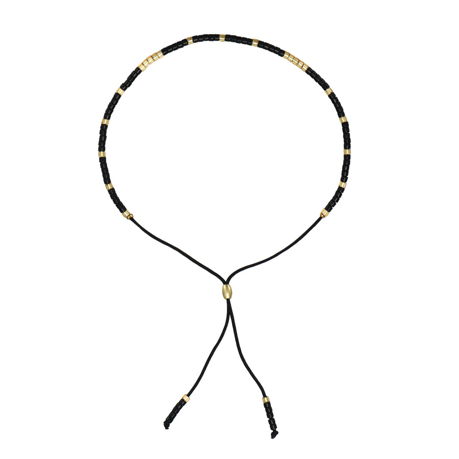 Miyuki Armband - schwarz, gold