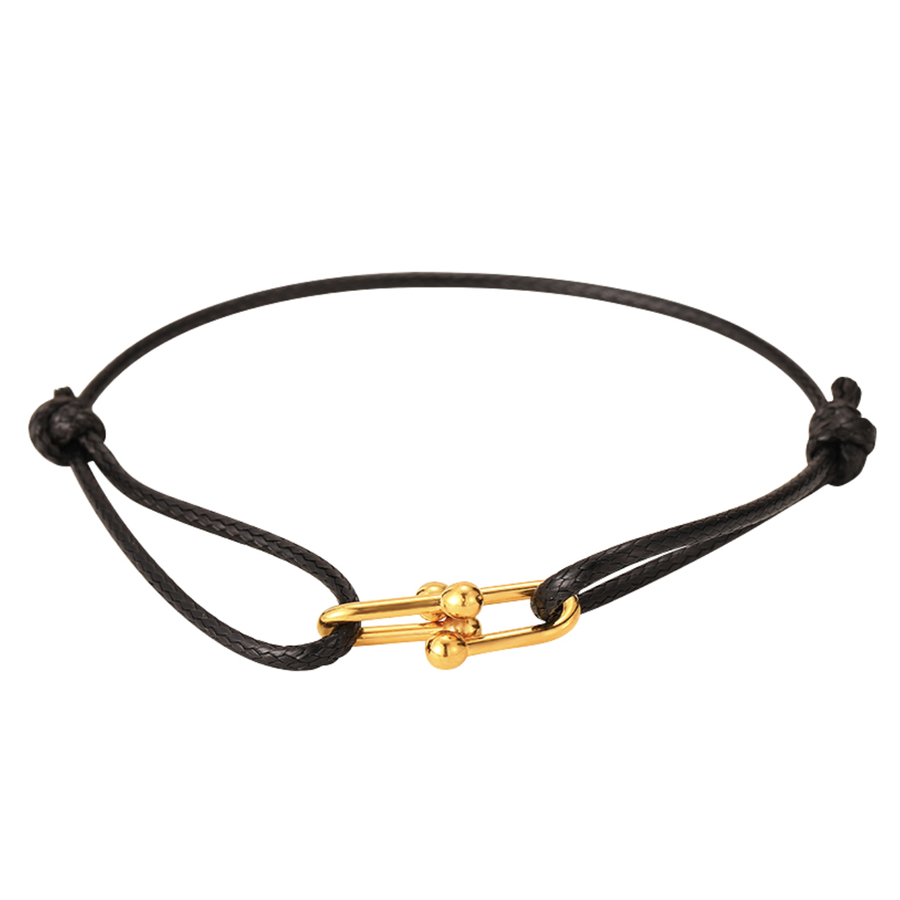 Cord Armband mit Golddetails