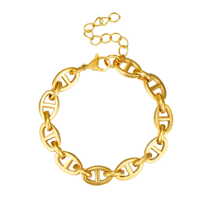 Link Bracelet, 18K Gold Plated