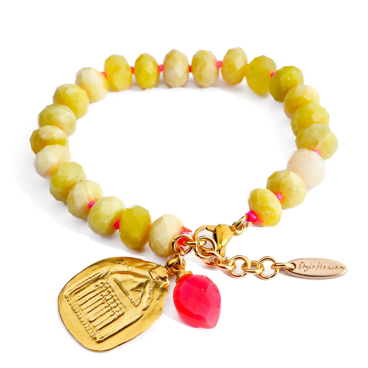 'Lime Light' Armband - Jade, geknotet