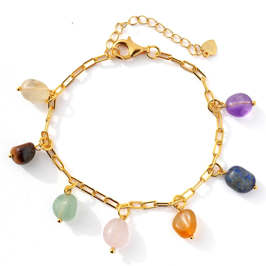Chakra Armband - 18K vergoldetes Silber