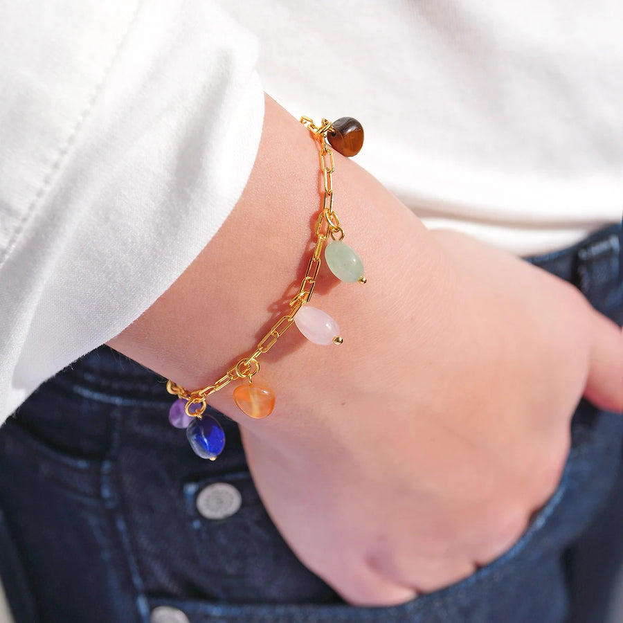 Chakra Armband - 18K vergoldetes Silber