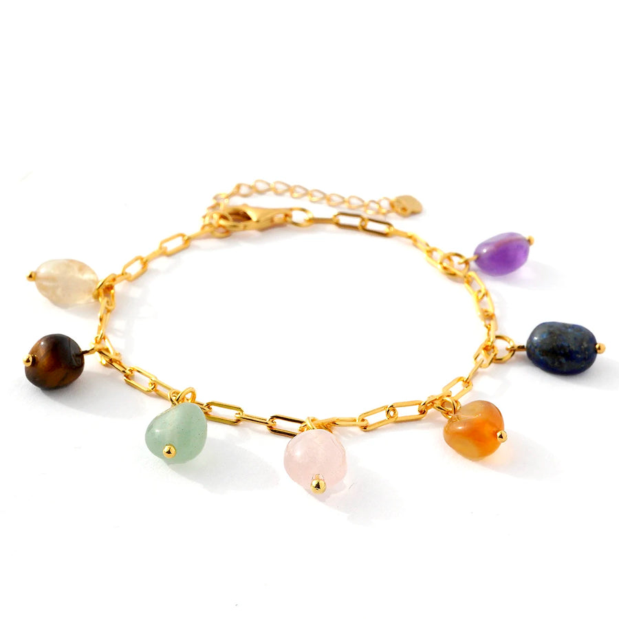 Chakra Armband - 18K vergoldetes Silber