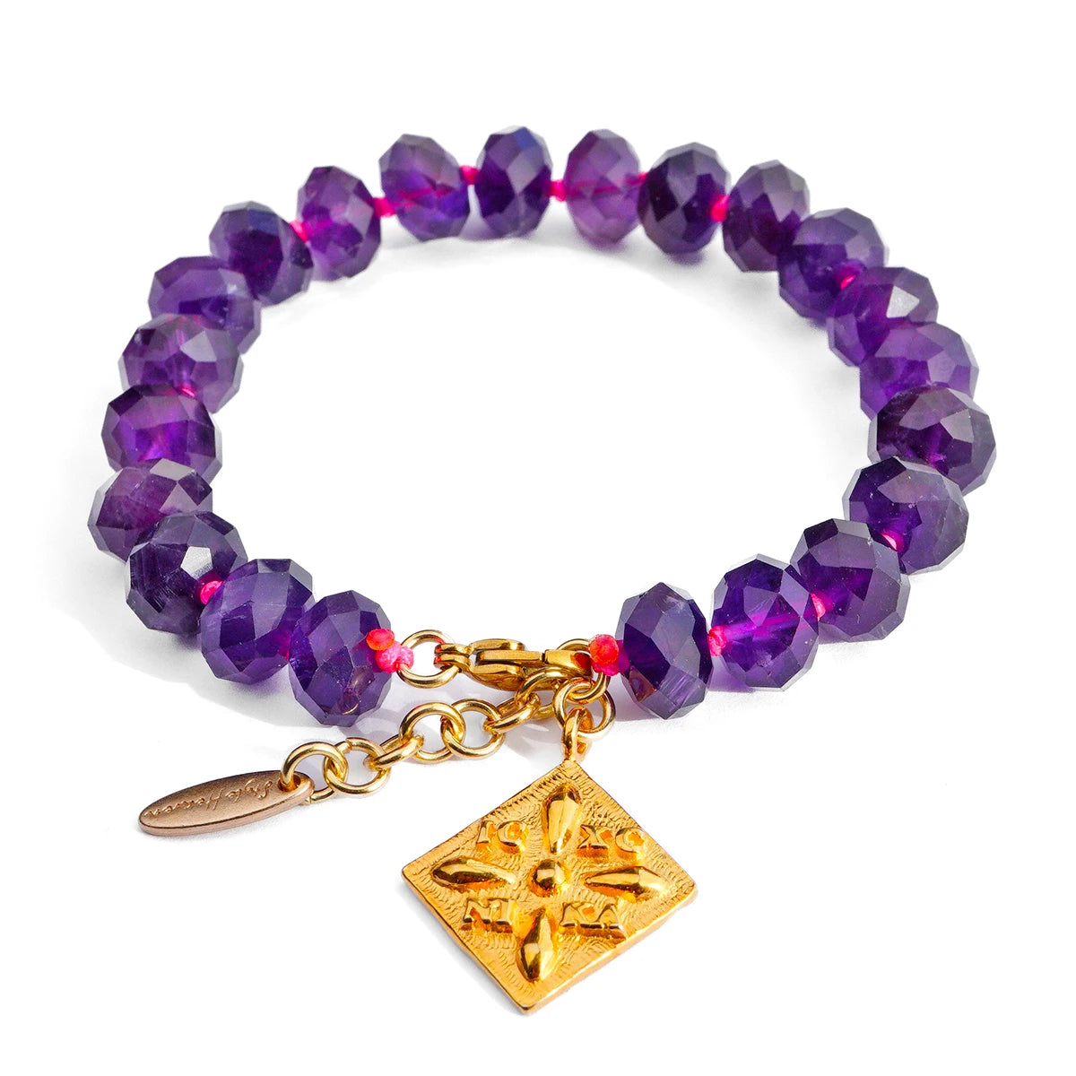 'Violet Sky' Armband - Amethyst, geknotet
