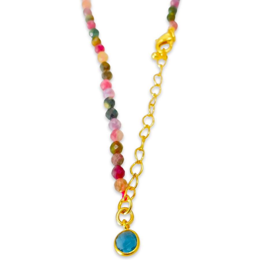 'Aura' Halskette aus Turmalin, (auch als Wickelarmband tragbar!)
