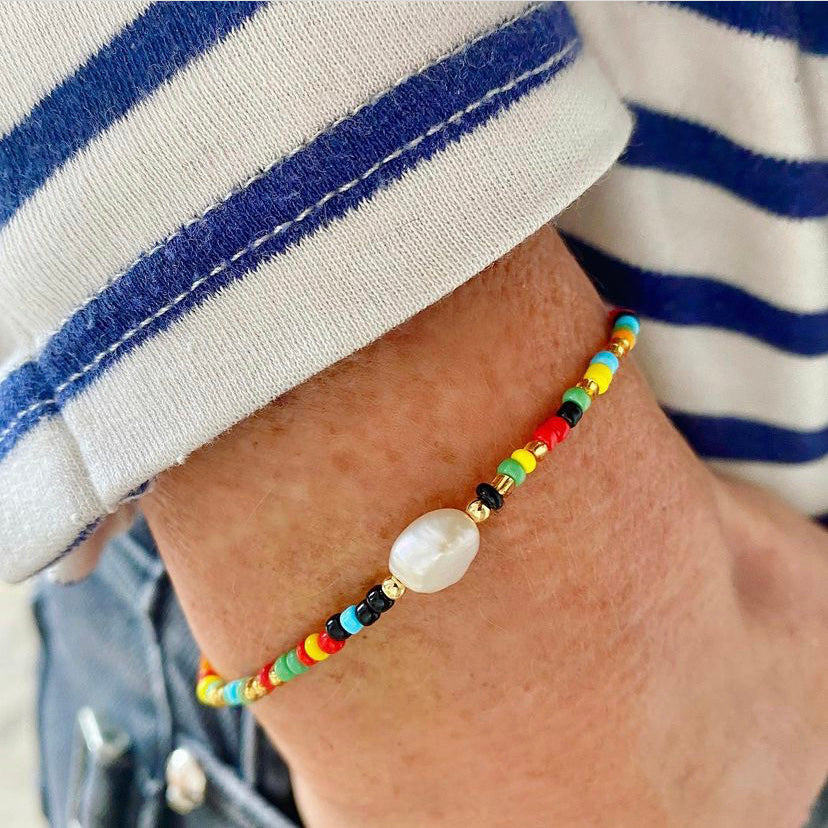 Armband mit Miyuki Perlen und Sußwasser Perle Style Heaven