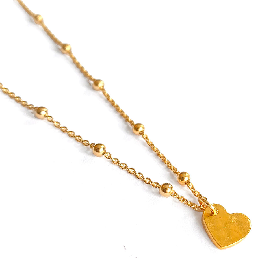 Vergoldete Silber Kosmos Halskette mit kleinem Herz